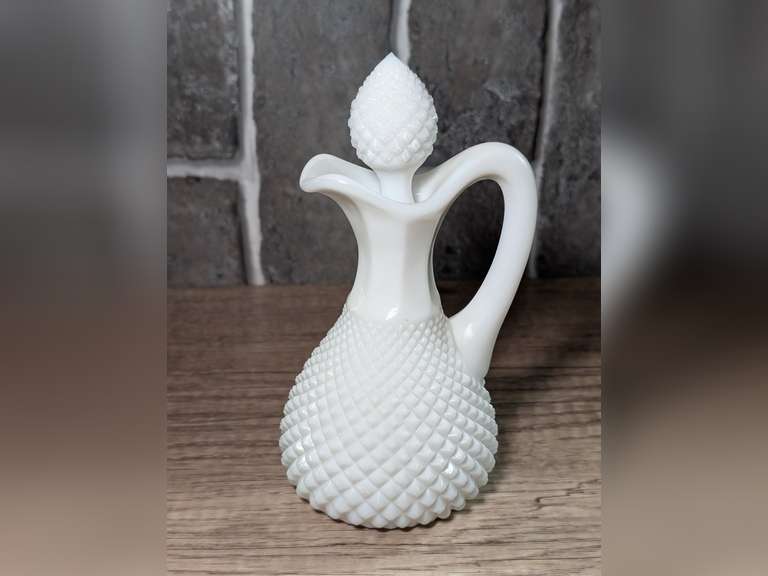 VINTAGE FENTON HOBNAIL MILK GLASS CRUET image