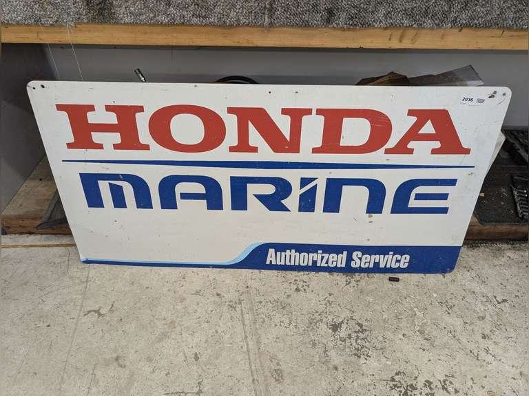 METAL HONDA MARINE AUTHORIZED SERVICE SIGN image