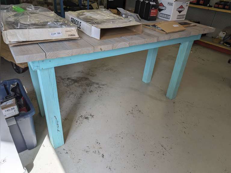 HANDMADE HEAVY DUTY WOOD DISPLAY TABLE image