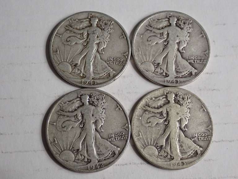 (4) WALKER HALF DOLLAR COINS image
