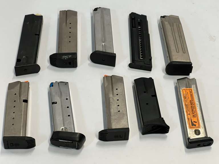 Magazine assortment to include Ruger 9MM, Smith & Wesson, and more. 10 pieces, see pictures for details. image