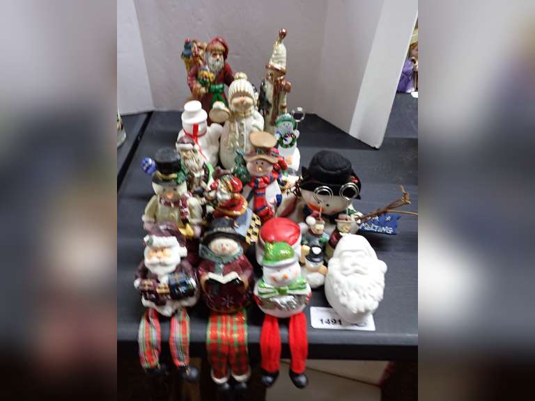 Collection of Christmas Figurines: Santas and Snowmen image