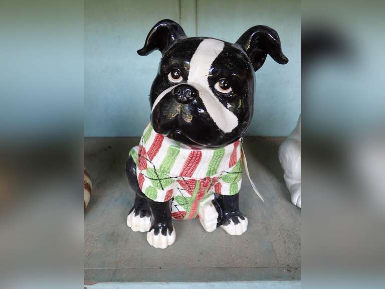 Cracker Barrel "Mingle & Jingle" Ceramic Dog Cookie Jar image
