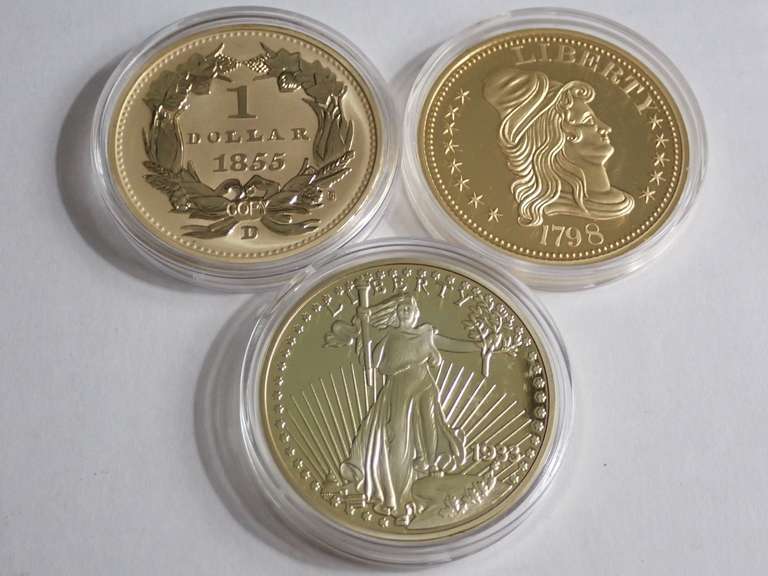 (3) HISTORIC COIN REPLICAS image