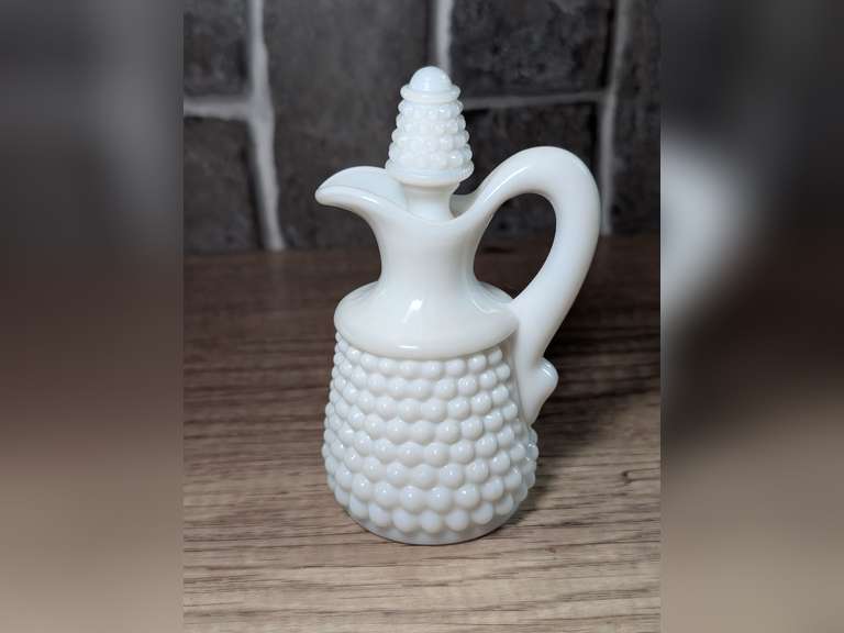 VINTAGE FENTON HOBNAIL MILK GLASS CRUET image