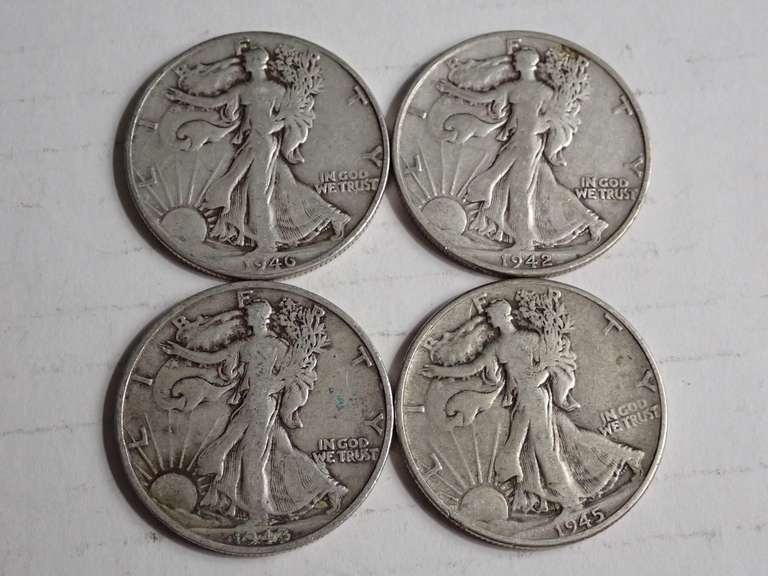 (4) WALKER HALF DOLLAR COINS image