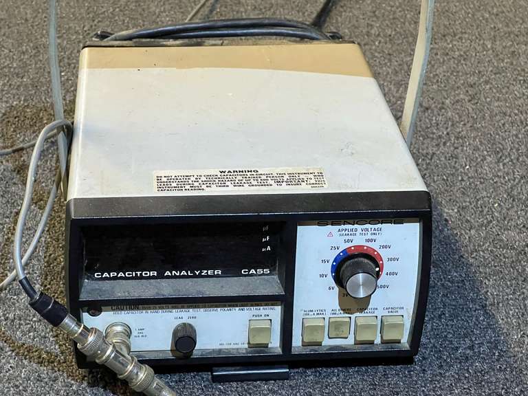 Sencore CA55 Capacitor Analyzer, powers up. This is a vintage electronic test equipment used for analyzing capacitors. image