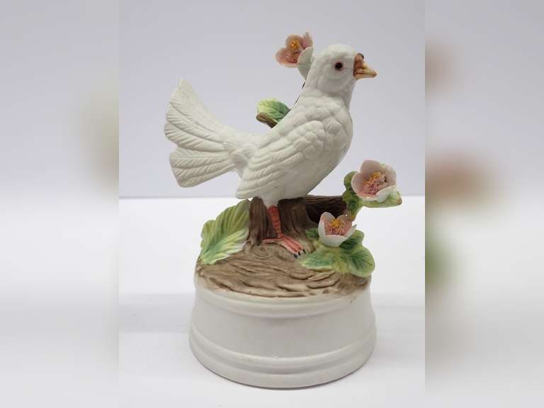 Milano Porcelain Dove Music Box Sculpture by Eda Mann image