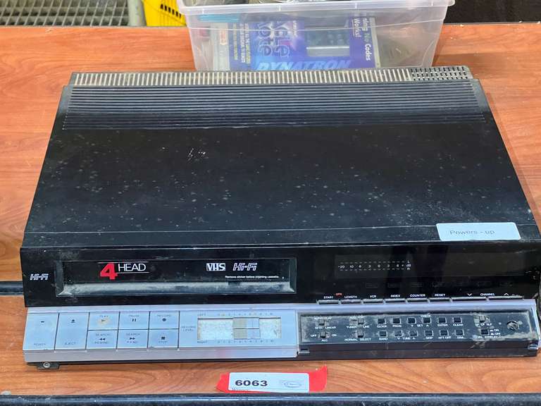 Vintage Hi-Fi four head VHS player, powers up, working condition unknown, see pictures for details. image