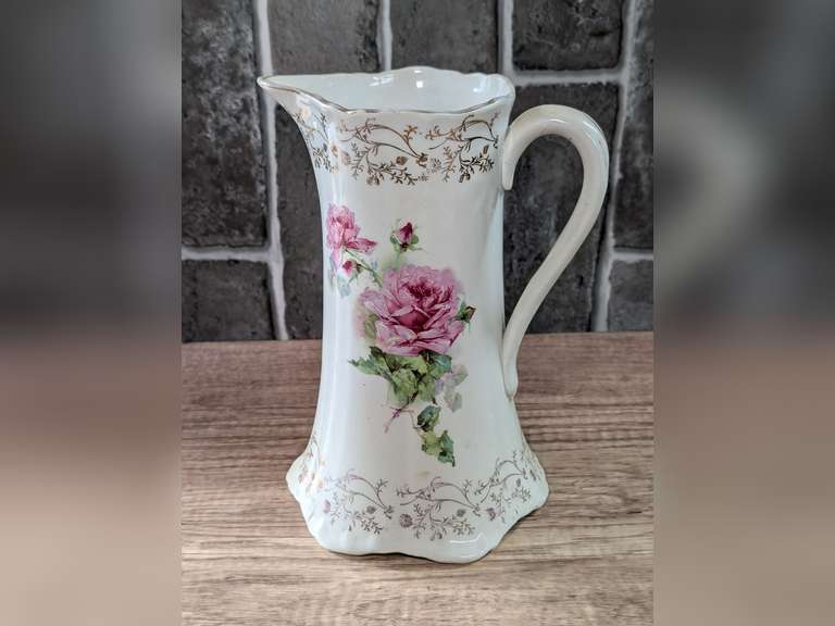 OLD SEVRES HAND-PAINTED PORCELAIN PITCHER image