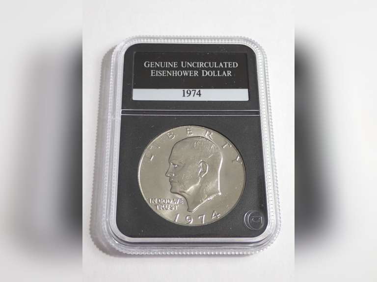 1974 EISENHOWER DOLLAR COIN, PCS GENUINE UNCIRCULATED image