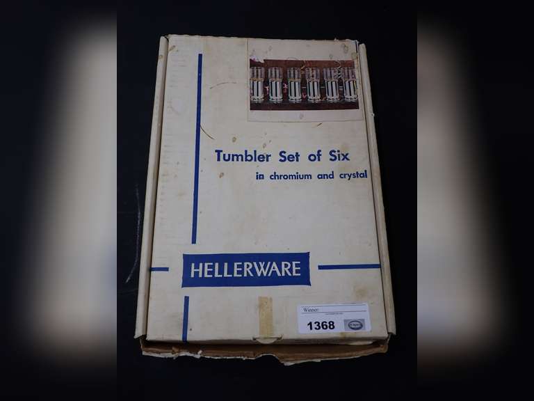 Hellerware Tumbler Set Chromium and Crystal - Missing 1 image