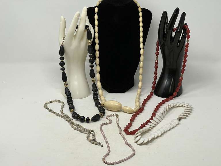 Ladies fashion beaded necklaces, see pictures for details. image