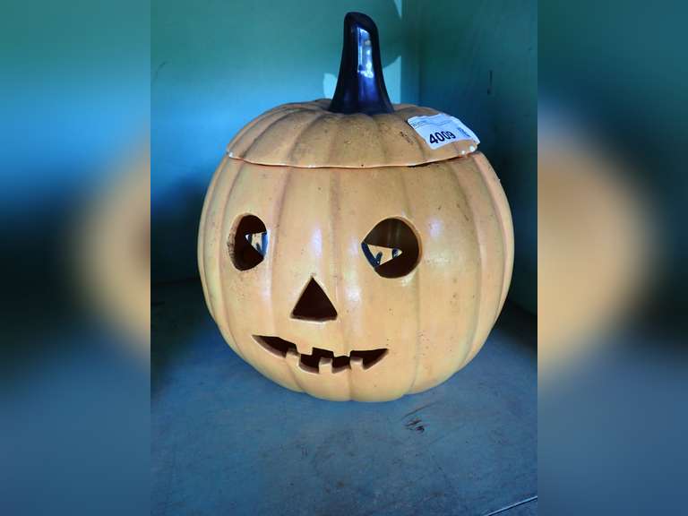 Large Ceramic Jack-O'-Lantern with Lid image