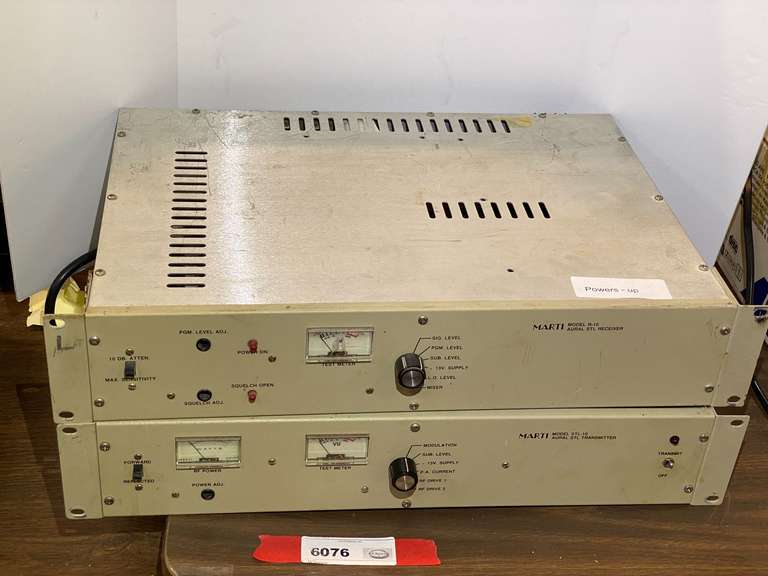 Marti Model STL-10 Aural STL Transmitter, does not power up, working condition unknown, also includes a Marti R – 10 Aural STL receiver, powers up, working condition unknown, see pictures for details. image