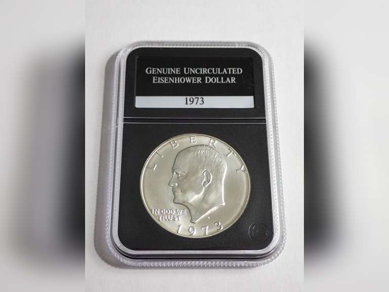 1973 EISENHOWER DOLLAR COIN, PCS GENUINE UNCIRCULATED image