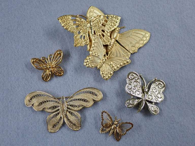 Collection of Butterfly Brooches and Pins image