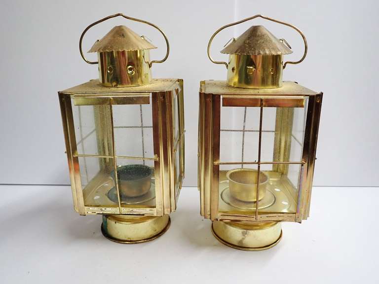 Pair of Carriage Lantern Candle Holders image