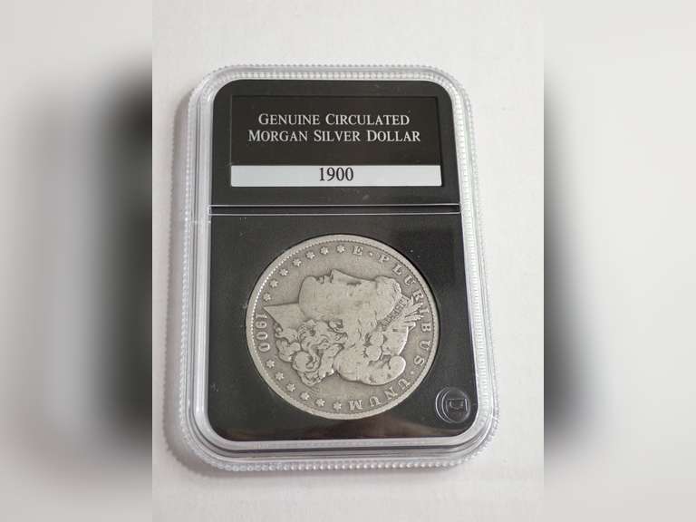 1900 MORGAN SILVER DOLLAR COIN, PCS GENUINE CIRCULATED image