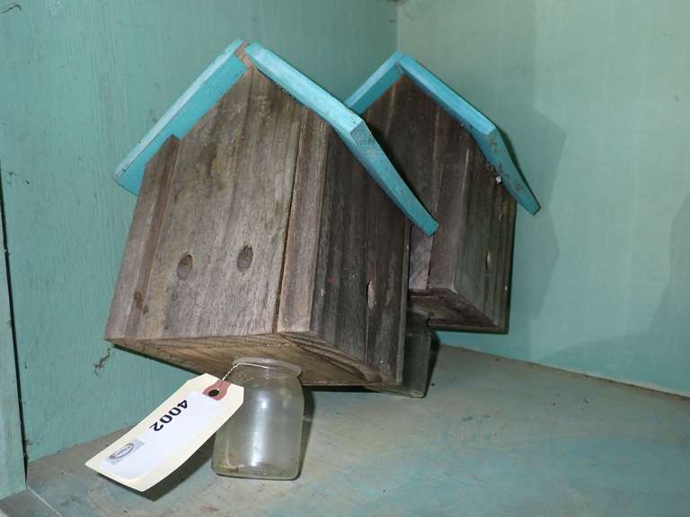 Pair of Handcrafted Wooden Carpenter Bee Traps image