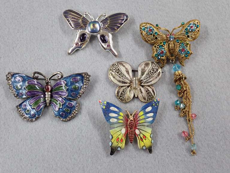 Collection of Butterfly Brooches and Pins image