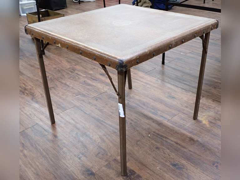Folding Card Table with Riveted Edge Detail image