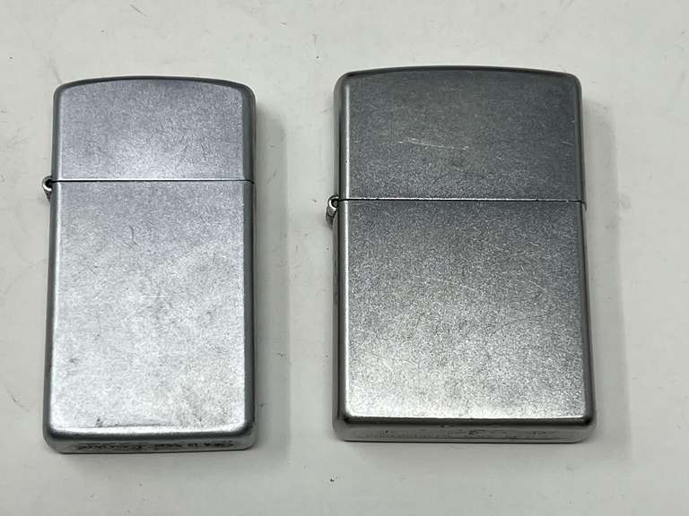 Zippo lighters, two pieces, see pictures for details. image