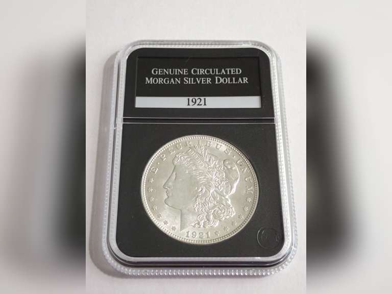 1921 MORGAN SILVER DOLLAR COIN, PCS GENUINE CIRCULATED image