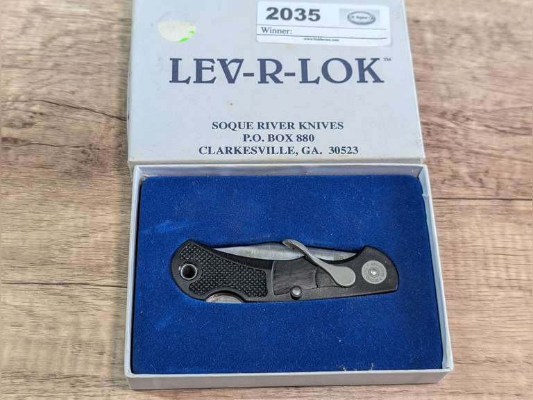 SOQUE RIVER KNIVES LEV-R-LOK LOCKBACK KNIFE IN ORIGINAL BOX, MADE IN USA image