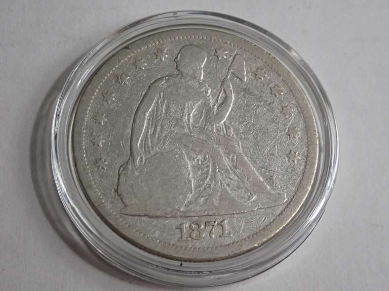 1871 SEATED LIBERTY DOLLAR COIN image