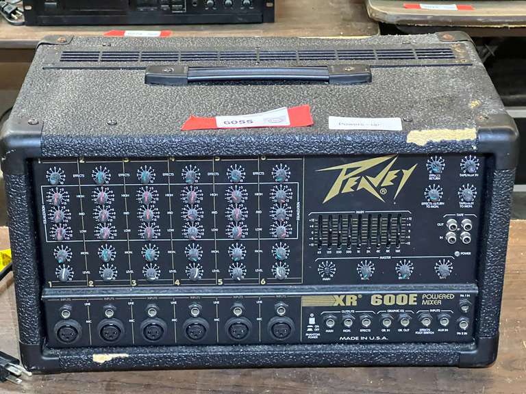 Peavey XR 600E Powered Mixer, powers up, working condition unknown, see pictures for details. image