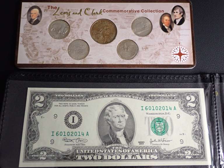 UNITED STATES COMMEMORATIVE GALLERY LEWIS & CLARK COLLECTION & $2 BANKNOTE image