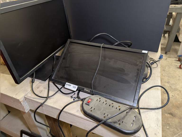 DELL MONITORS, KEYBOARDS, MICE, AND POWER STRIP image