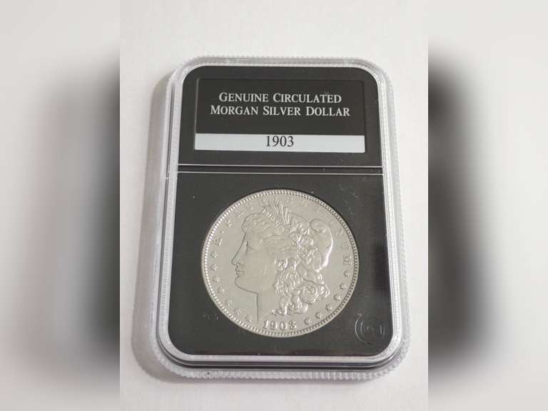 1903 MORGAN SILVER DOLLAR COIN, PCS GENUINE CIRCULATED image