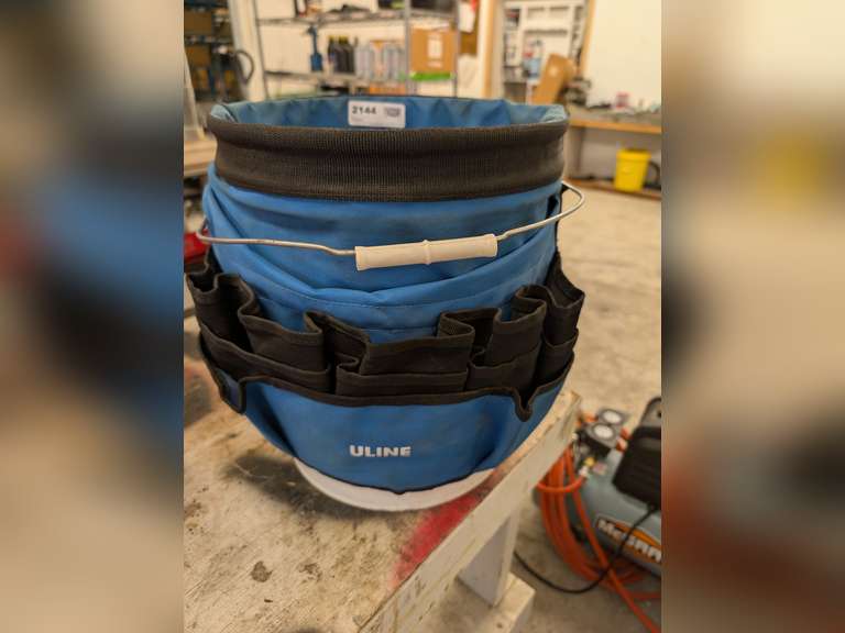 ULINE TOOL BUCKET WITH ASSORTED SOCKETS AND LIGHTER image