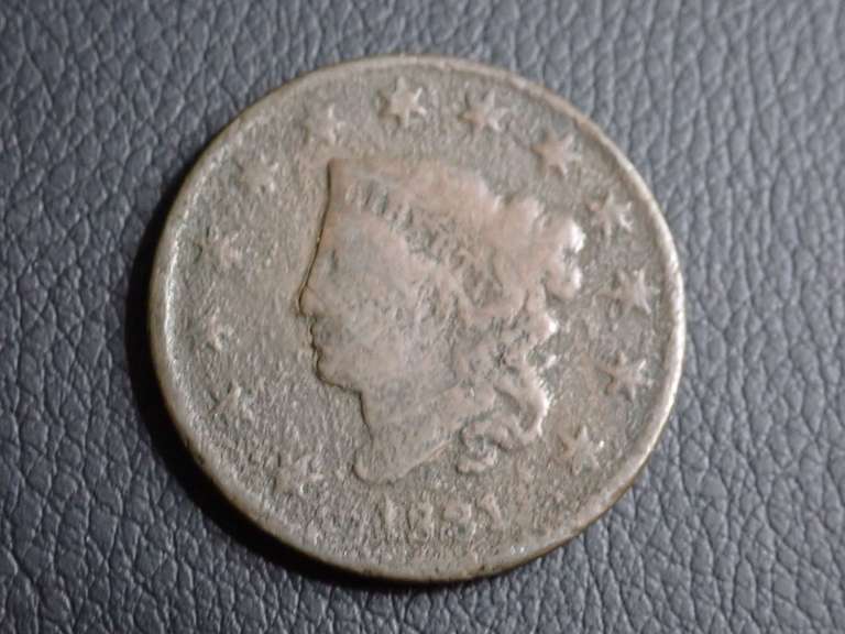 1831 CORONET HEAD LARGE CENT image