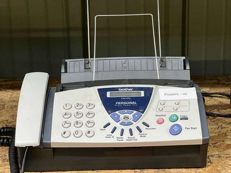 Brother FAX – 575 personal plain paper fax, powers up, working condition unknown, see pictures for details. image