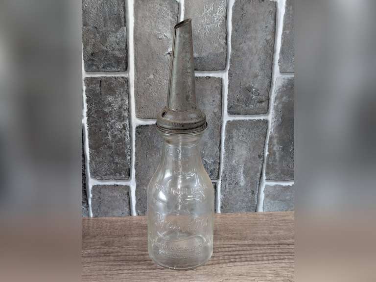 ANTIQUE BROOKINS OIL BOTTLE WITH SPOUT image