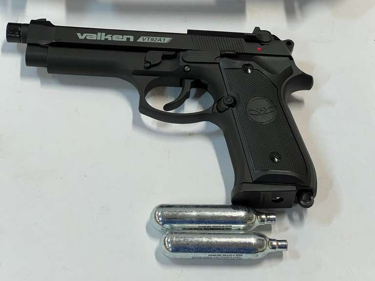 Valken VT9281 CO2 blowback airsoft pistol, comes with two CO2 cartridges, and storage case. See pictures for details. image