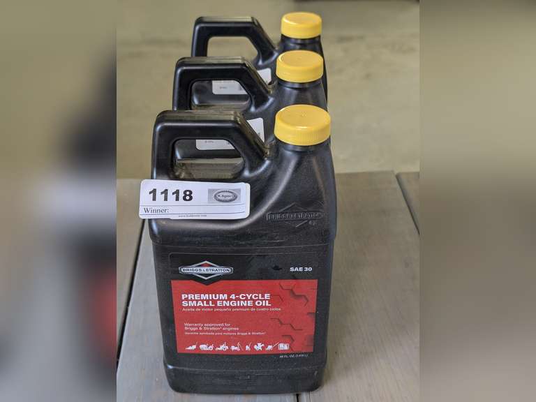 THREE 48 OZ BOTTLES OF BRIGGS & STRATTON PREMIUM FOUR CYCLE SMALL ENGINE OIL, SAE 30 image