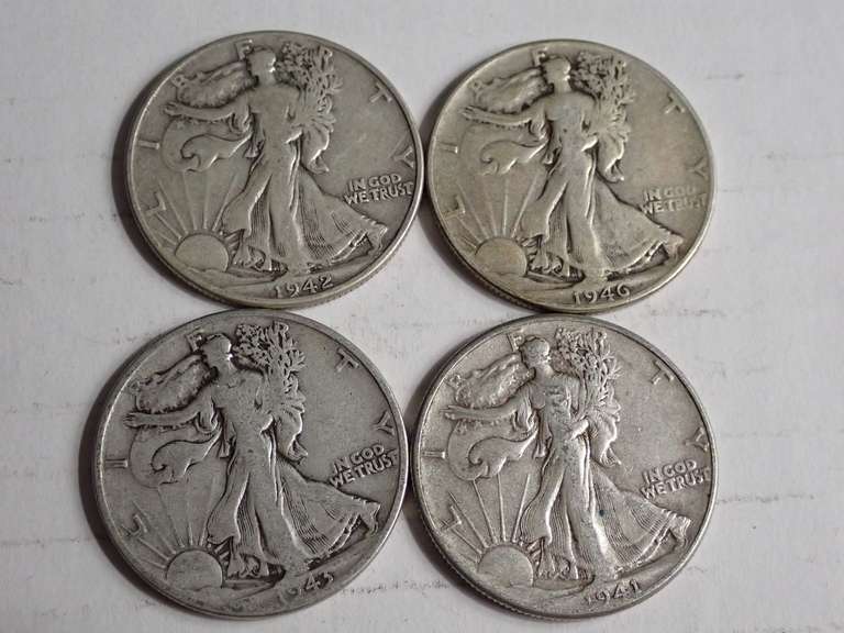 (4) WALKER HALF DOLLAR COINS image