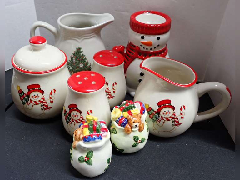 Holiday Creamer, Sugar, and Salt/Pepper Shakers image