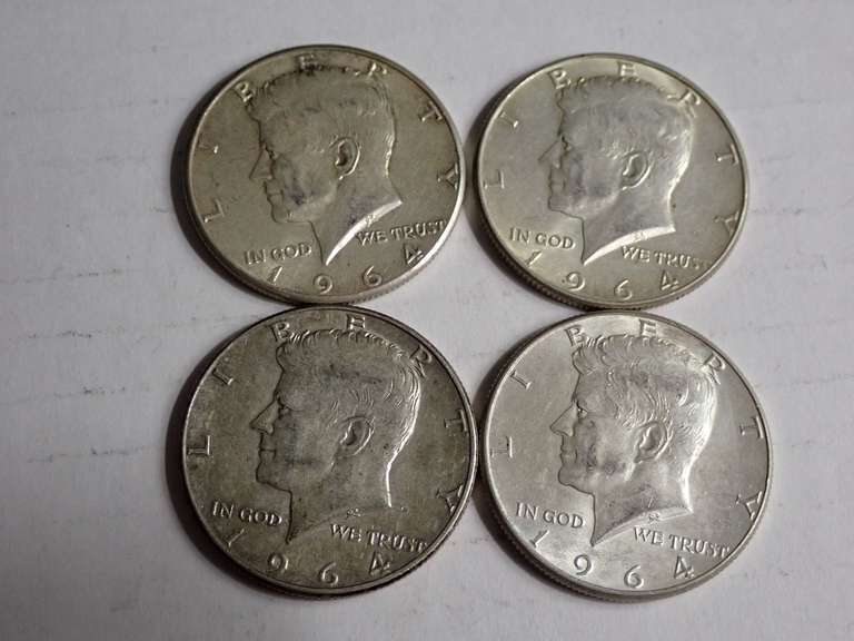 (4) KENNEDY HALF DOLLAR COINS - 90% SILVER image