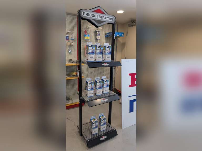 BRIGGS & STRATTON METAL ROLLING RETAIL DISPLAY SHELF image
