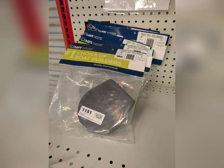 FIVE NEW IN PACKAGE OMPI BRAND 4-IN INBOARD BOAT EXHAUST FLAPPERS WITH CLAMPS image