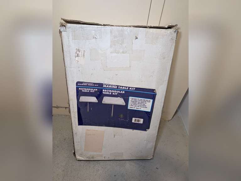 RECTANGULAR MARINE TABLE KIT WITH FLOOR MOUNT IN ORIGINAL BOX image