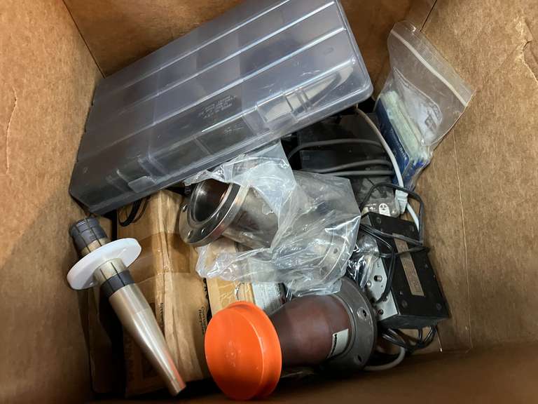 Mystery box of assorted electronic parts, cords, and more. See pictures for details. image