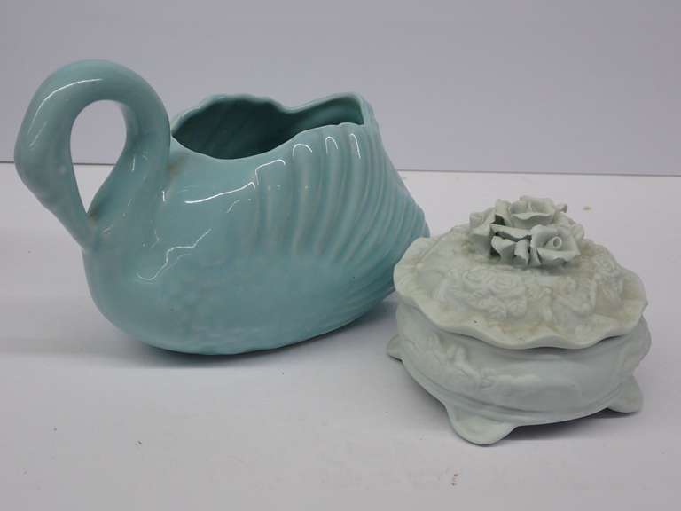 Swan Planter and Floral Trinket Box image