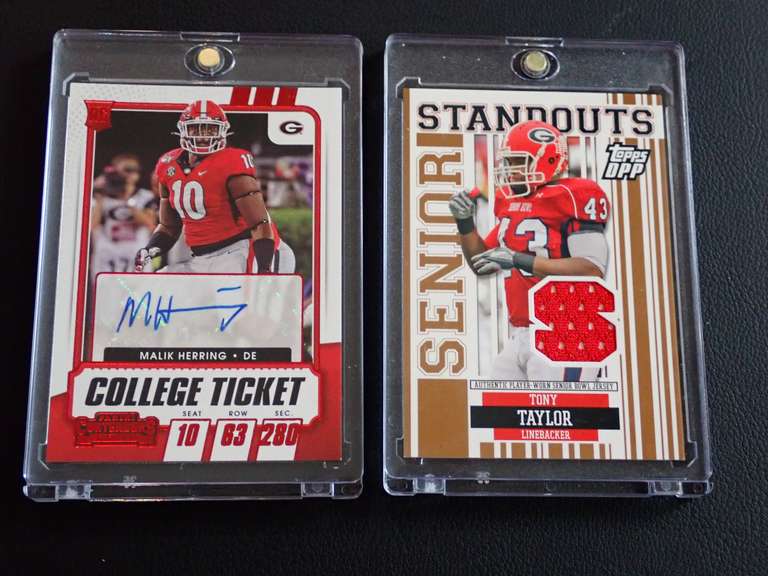 2021 PANINI CONTENDERS, MALIK HERRING AUTOGRAPH CARD & 2007 TOPPS DPP, TONY TAYLOR PATCH CARD image