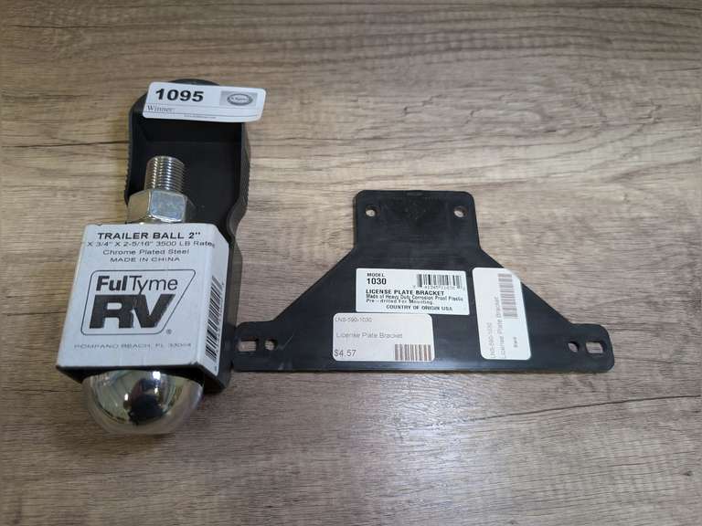 FULTYME RV 2-IN TRAILER HITCH BALL AND LICENSE PLATE BRACKET image
